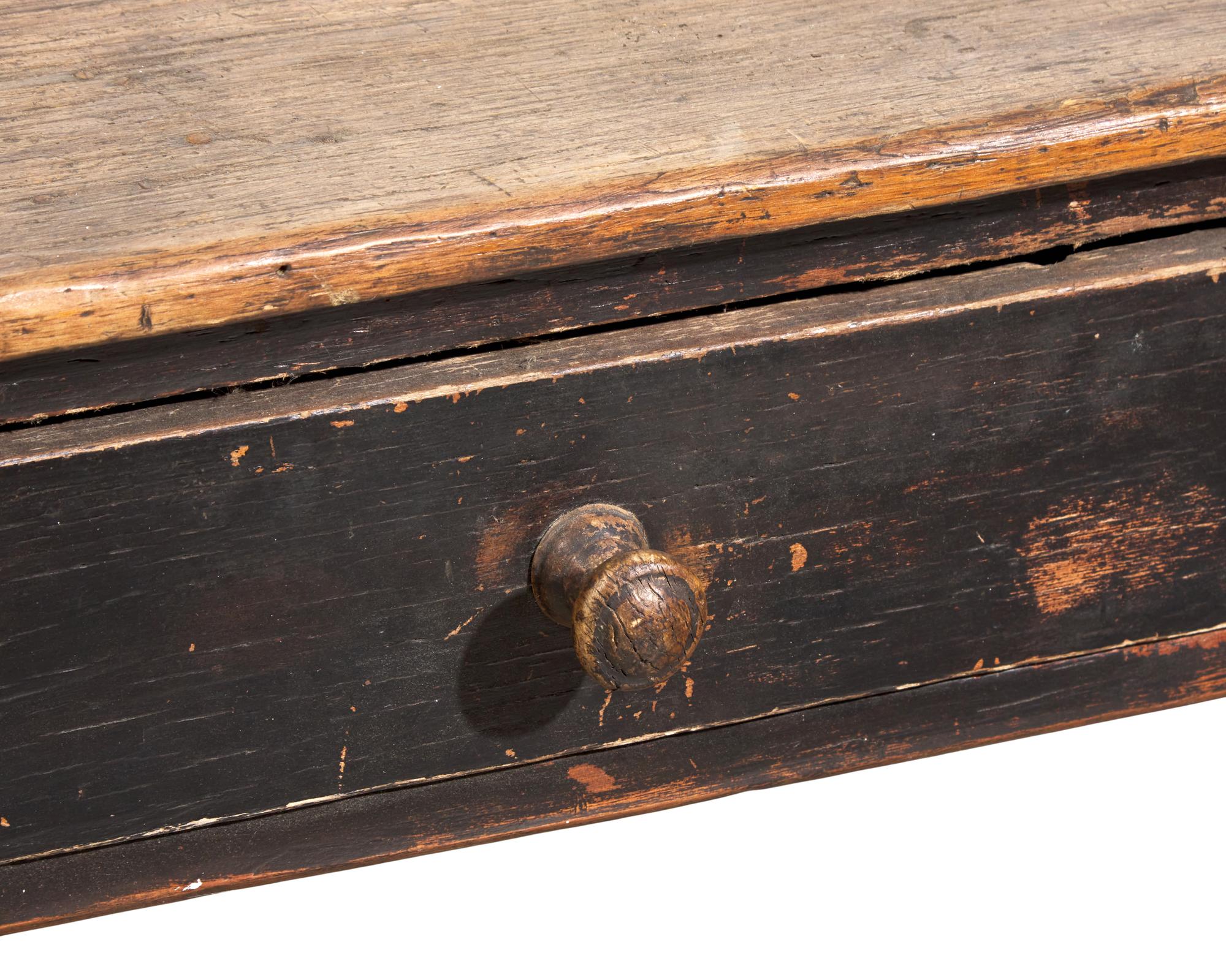A William & Mary Walnut and Oak Stretcher Table
