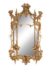 A Chinese Chippendale Giltwood Mirror