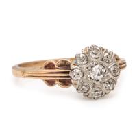 Diamond and Yellow Gold Cluster Ring