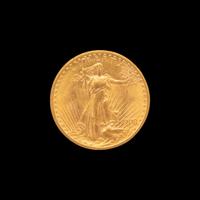 A 1908 Saint-Gaudens: No Motto $20 Gold Coin