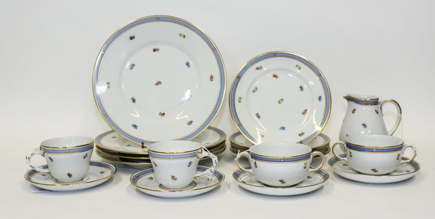 An Augarten Porcelain Table Service Diameter of dinner plates 9 3/4 inches.