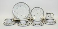 An Augarten Porcelain Table Service Diameter of dinner plates 9 3/4 inches.