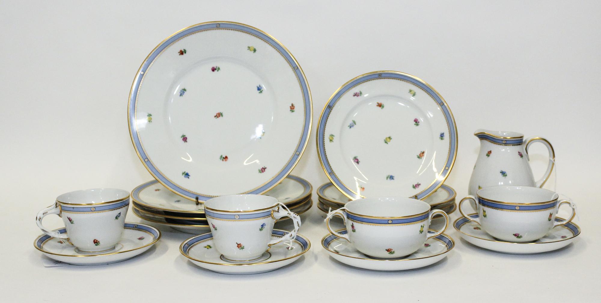 An Augarten Porcelain Table Service Diameter of dinner plates 9 3/4 inches.