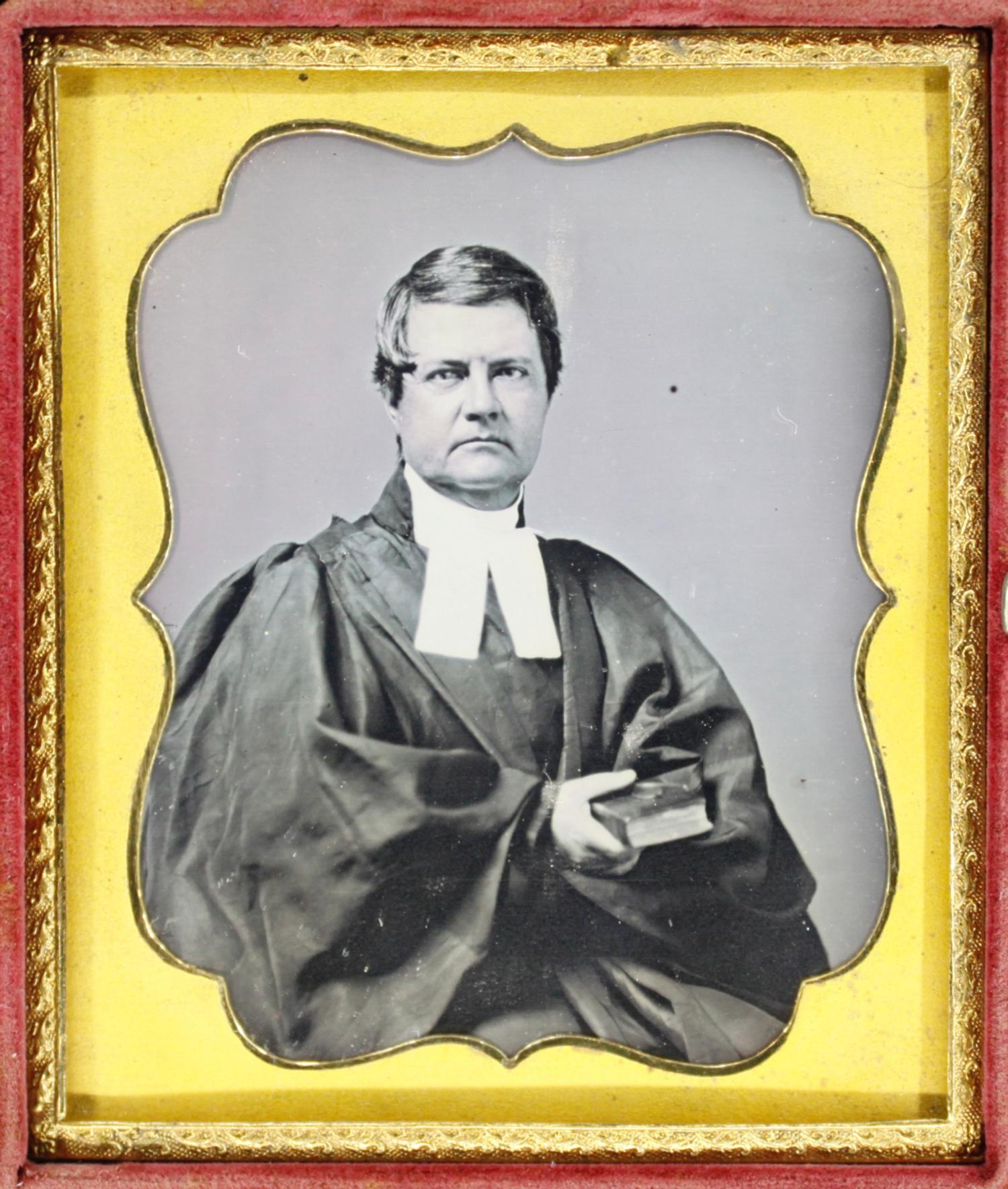 [Daguerreotype] Portrait of a Minister and His Bible
