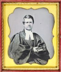 [Daguerreotype] Portrait of a Minister and His Bible
