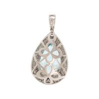 WHITE GOLD, AQUAMARINE, AND DIAMOND PENDANT