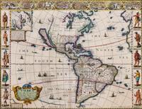 (MAP) SPEED, JOHN. America, with those known Parts that unknown Worlde both people and manner of buildings....London, 1626 [1676].