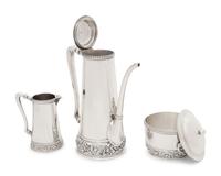 A Tiffany and Co. Silver Three-Piece Coffee Service