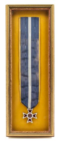 A Royal Order of the Crown of Romania Height of frame 23 1/4 x width 9 inches.
