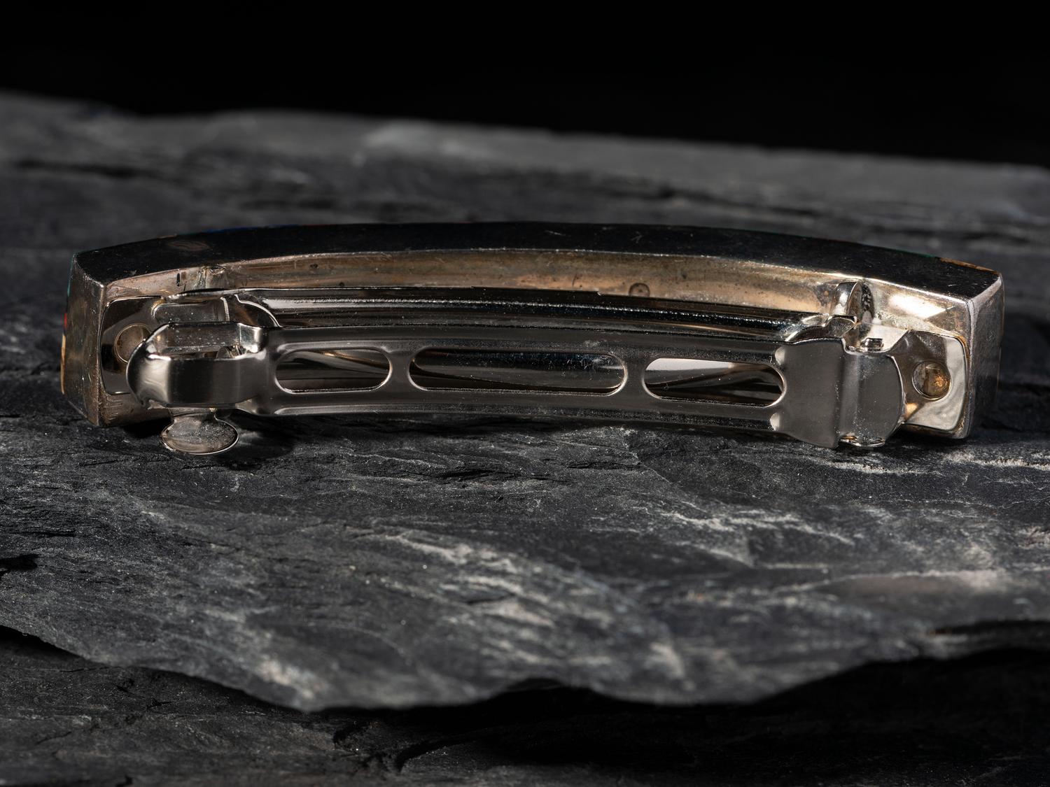 Silver and Mosaic Inlay Barrette