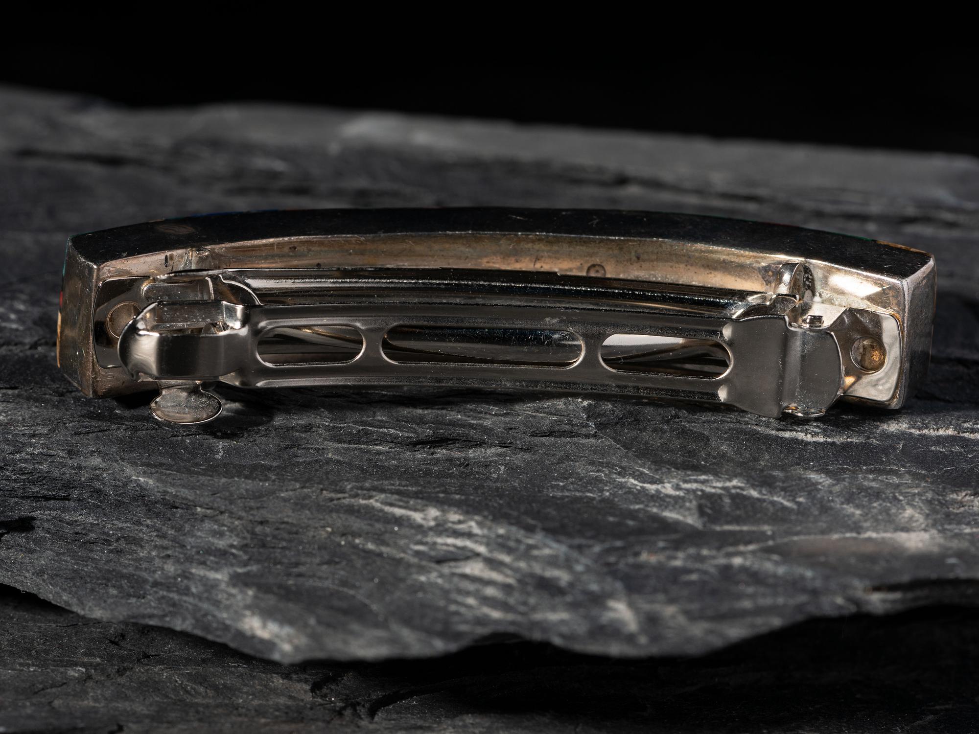 Silver and Mosaic Inlay Barrette