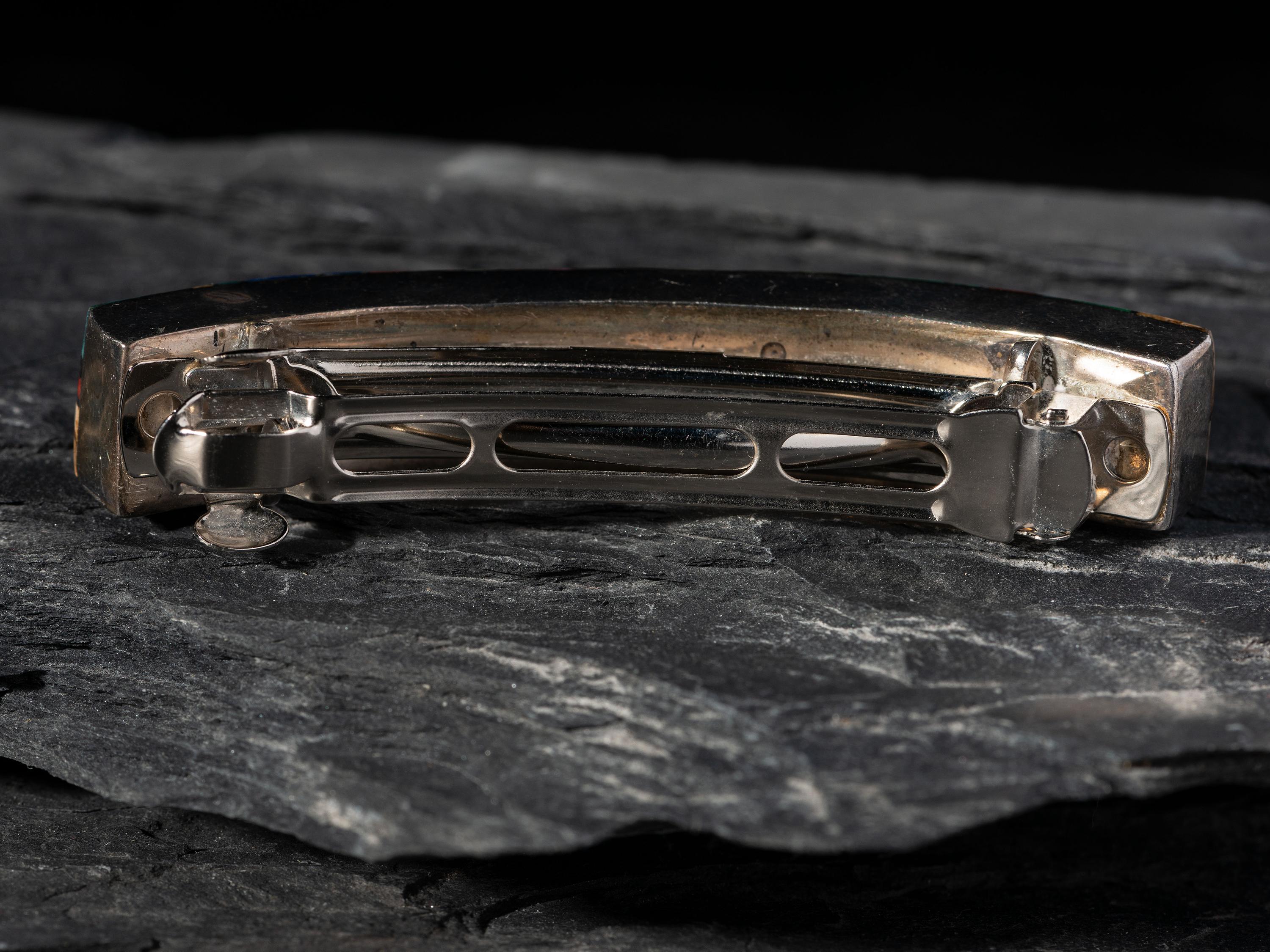 Silver and Mosaic Inlay Barrette