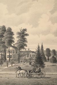 Printed City Views and Farm Scenes of Bloomingdale and Dupage County, Ill. N.p.: N.d. 23 x 21 In. Matted and framed.