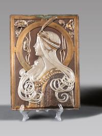 Three Art Nouveau Repoussé Metal Wall Plaques