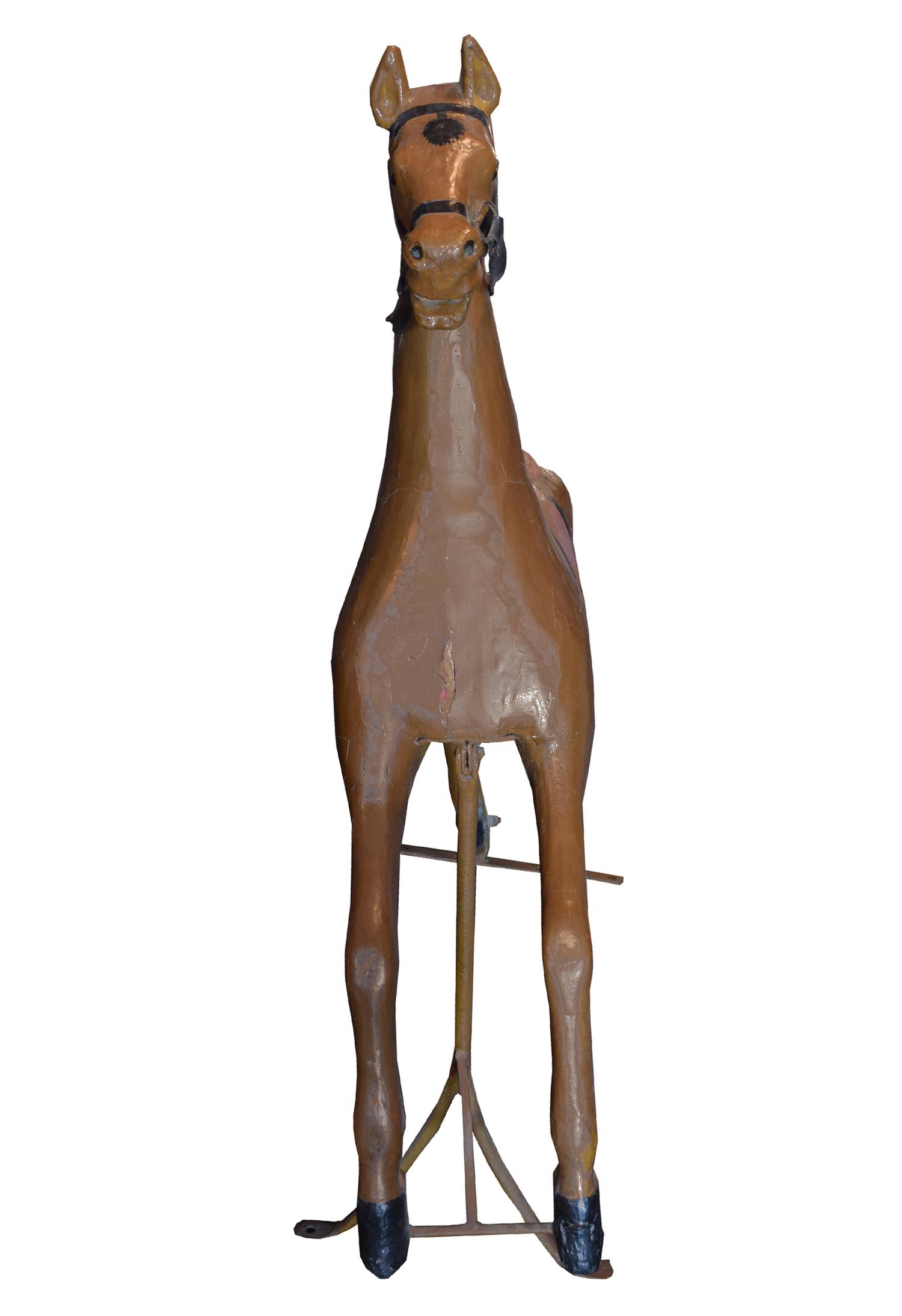 A Carved Wood Carousel Horse 46" W x 16" D x 54.5" H — Argentina, Early 20th Century