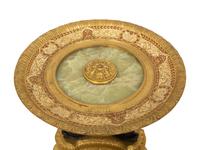An Empire Style Patinated and Gilt Bronze Mounted Onyx Centerpiece