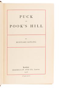 KIPLING, Rudyard (1865-1936). Puck of Pook's Hill. London: MacMillan & Co. , 1906.