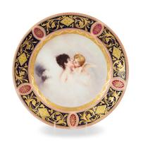 Five Royal Vienna Hand Painted Porcelain Portrait Plates
