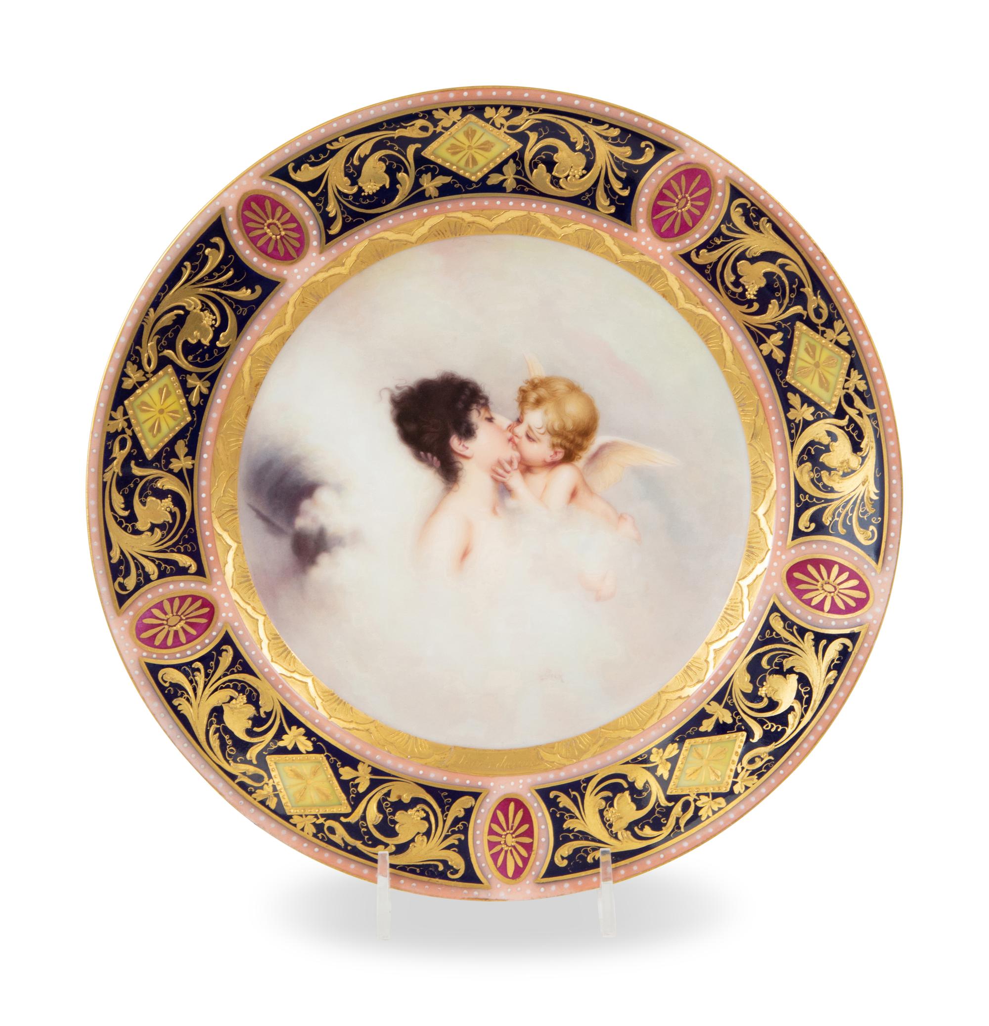 Five Royal Vienna Hand Painted Porcelain Portrait Plates