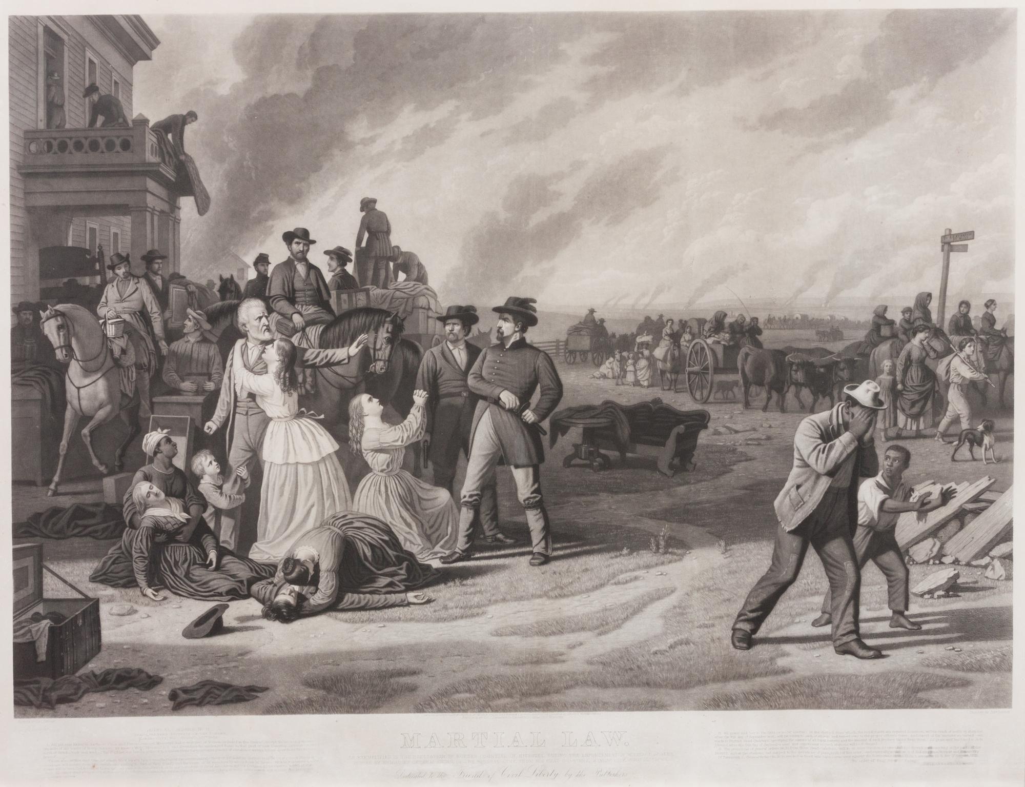 Martial Law, mezzotint engraving.