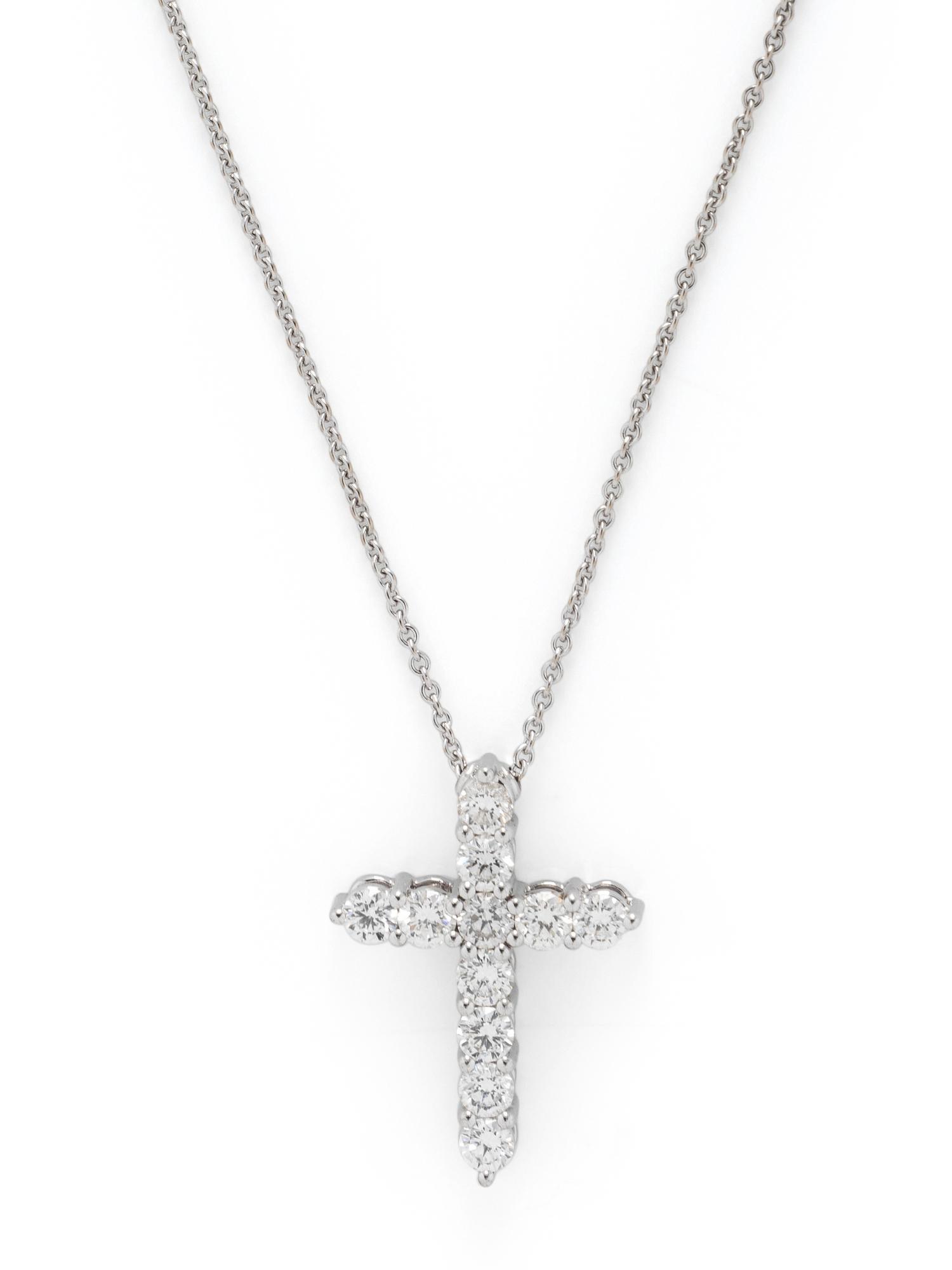 GRAFF, WHITE GOLD AND DIAMOND CROSS NECKLACE