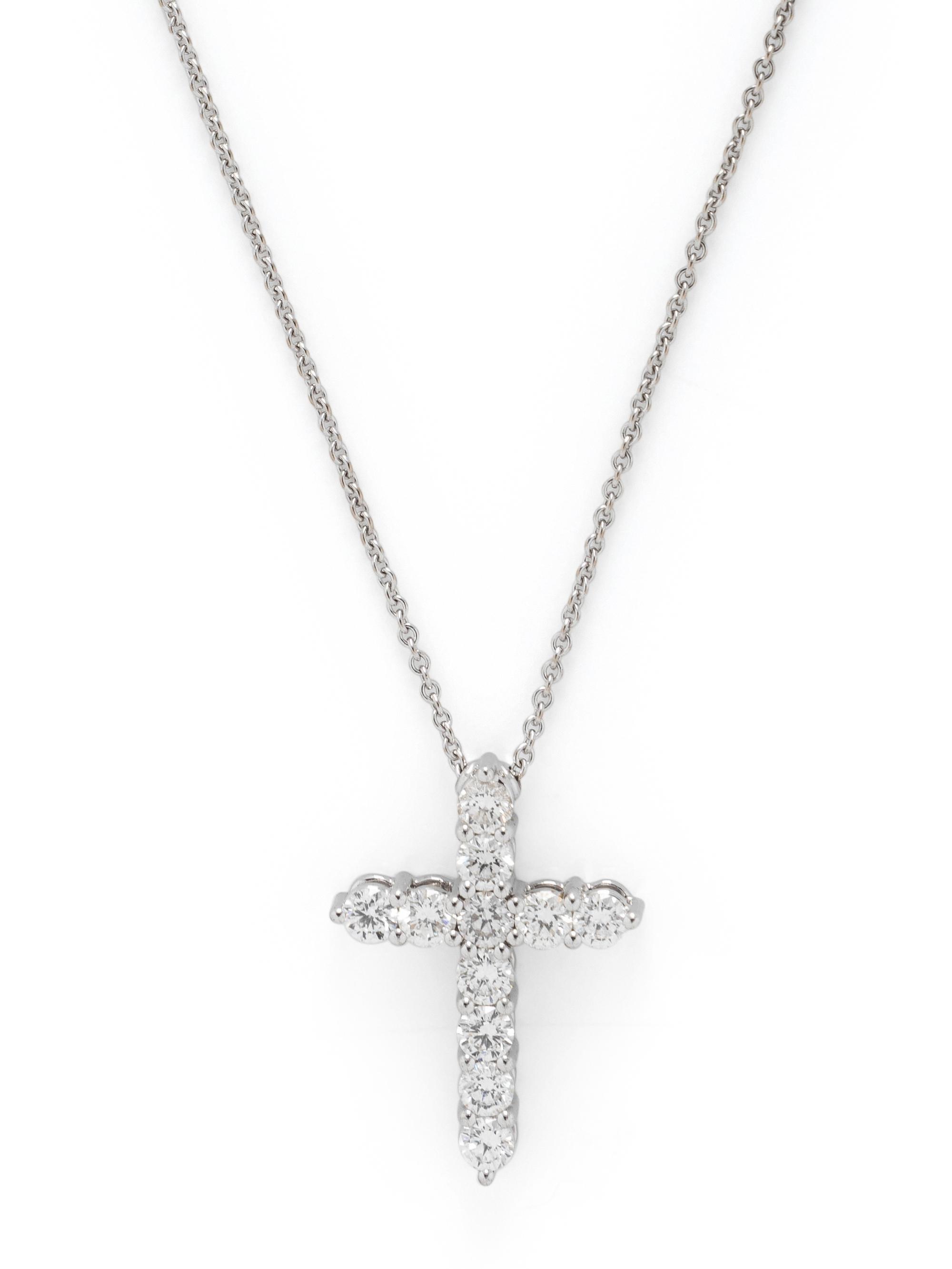 GRAFF, WHITE GOLD AND DIAMOND CROSS NECKLACE