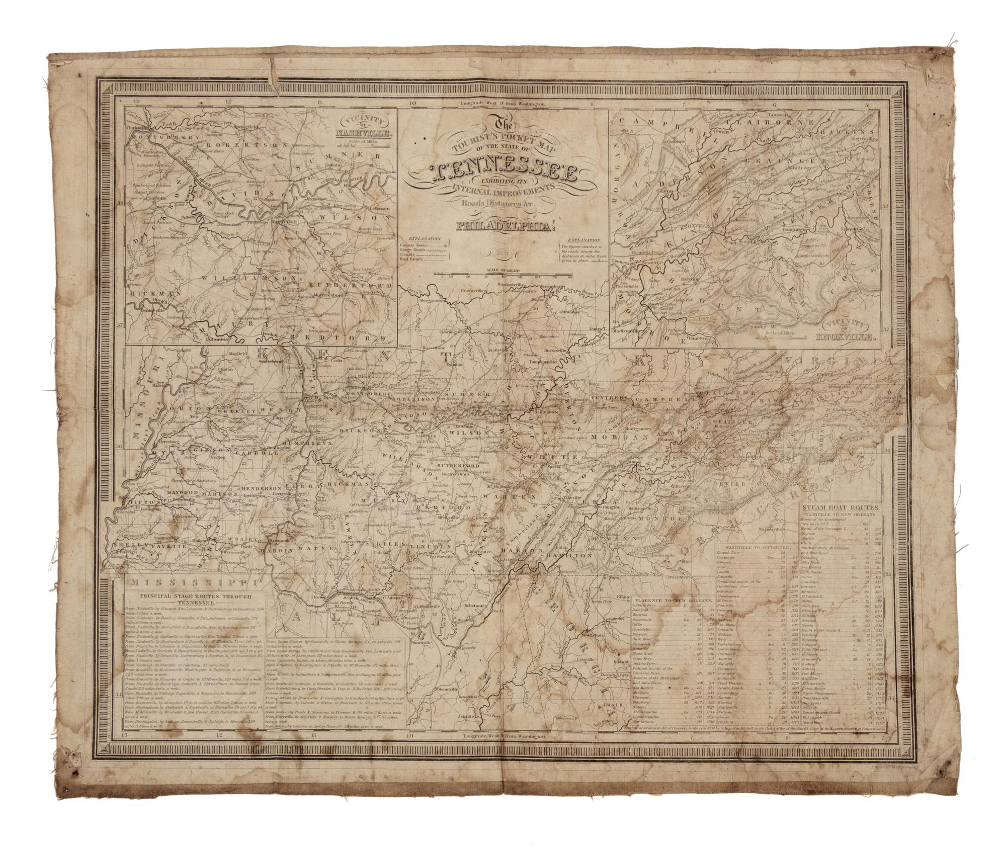 [UNITED STATES]. A group of 2 engraved maps, comprising: