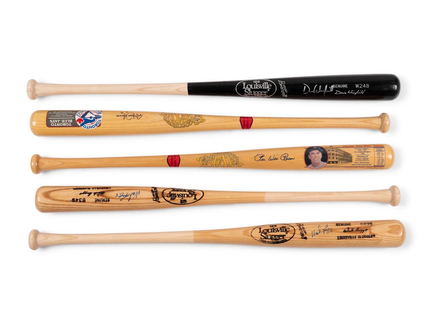 A Group of Five Hall of Fame Signed Autograph Bats (Beckett Authentication Services BAS Certified),
