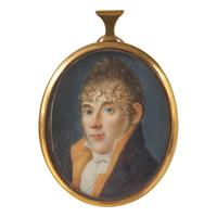 Continental School 19th Century, A Portrait Miniature of a Gentleman