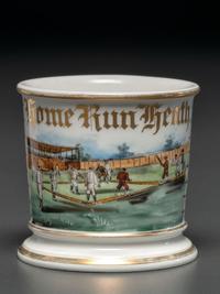 A Baseball Player's Porcelain Occupational Shaving Mug, Possibly Identified to Mickey Heath