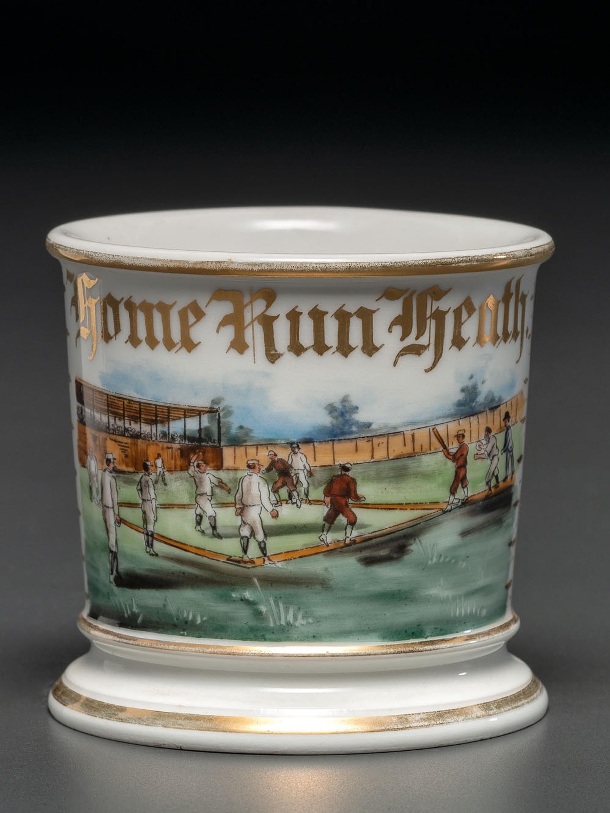 A Baseball Player's Porcelain Occupational Shaving Mug, Possibly Identified to Mickey Heath
