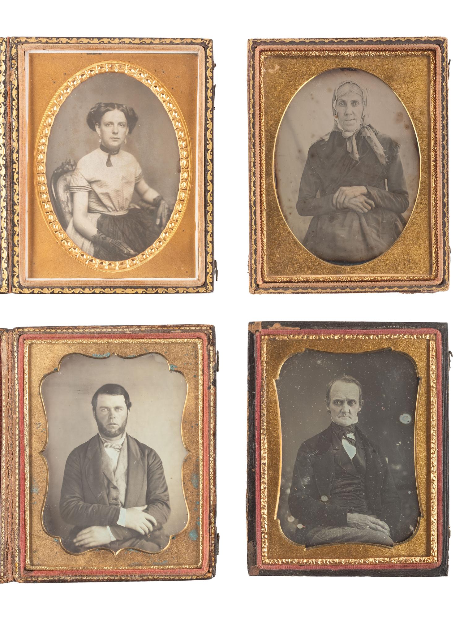 [EARLY PHOTOGRAPHY]. 30 quarter plate daguerreotype portraits of men and women of varying ages.