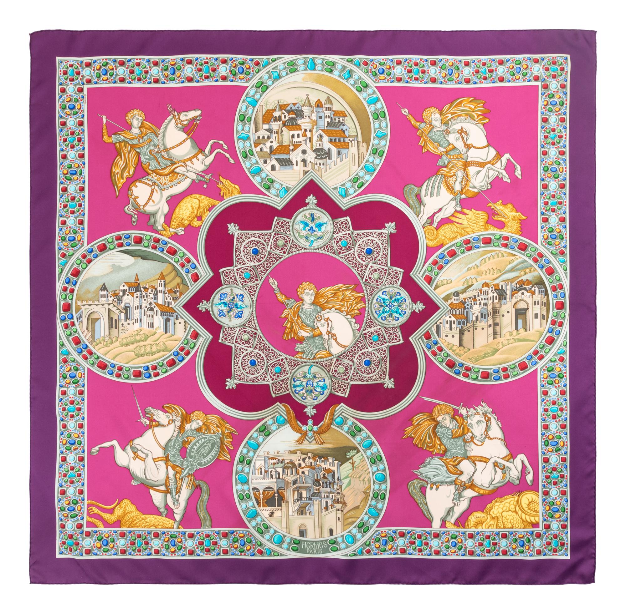 Three Hermès 90cm Silk Scarves