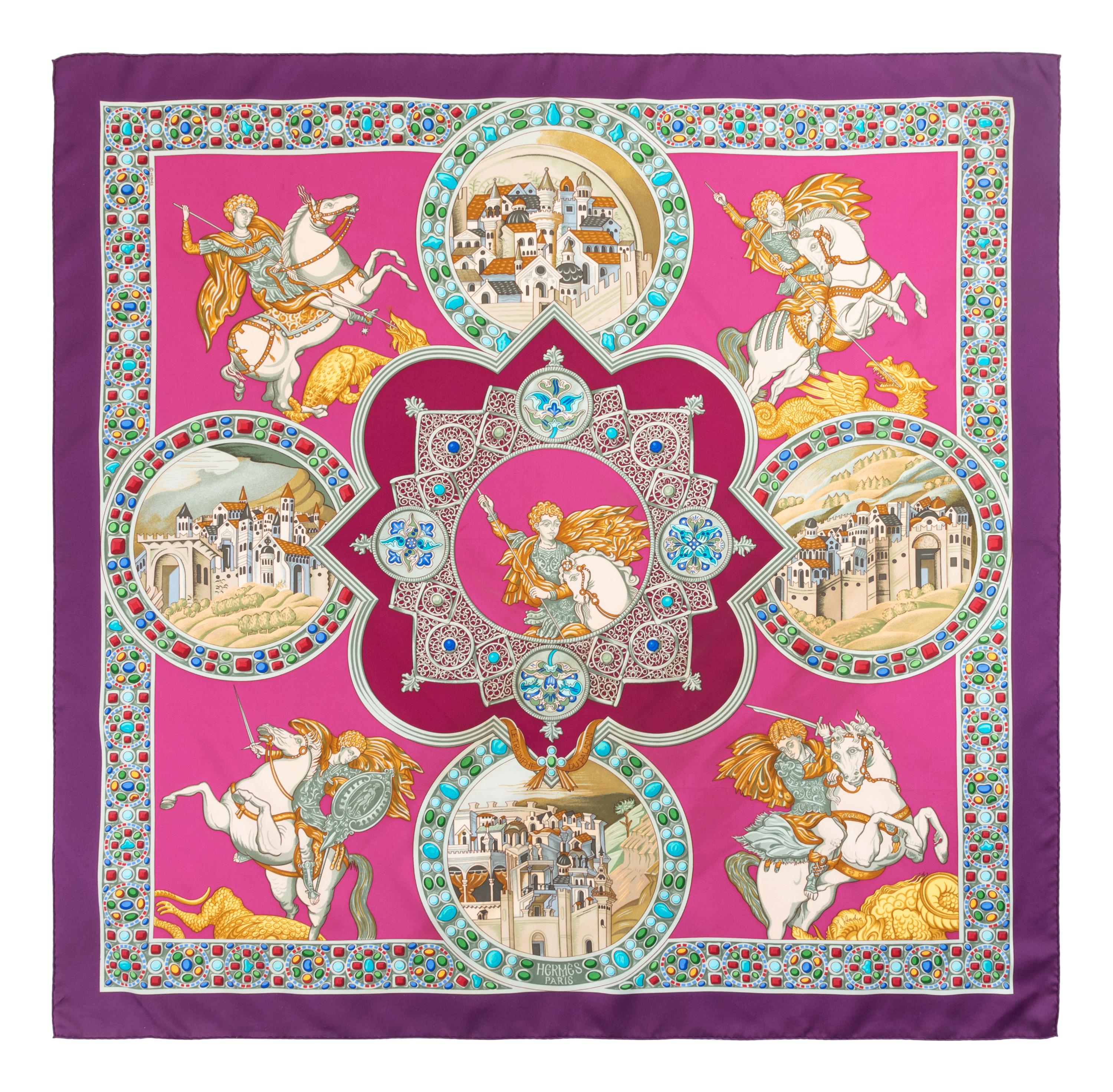 Three Hermès 90cm Silk Scarves