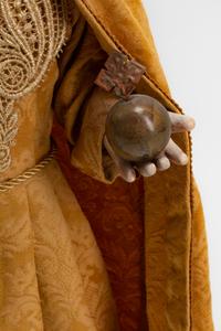 A Spanish Silver-Mounted Figure of a Saint