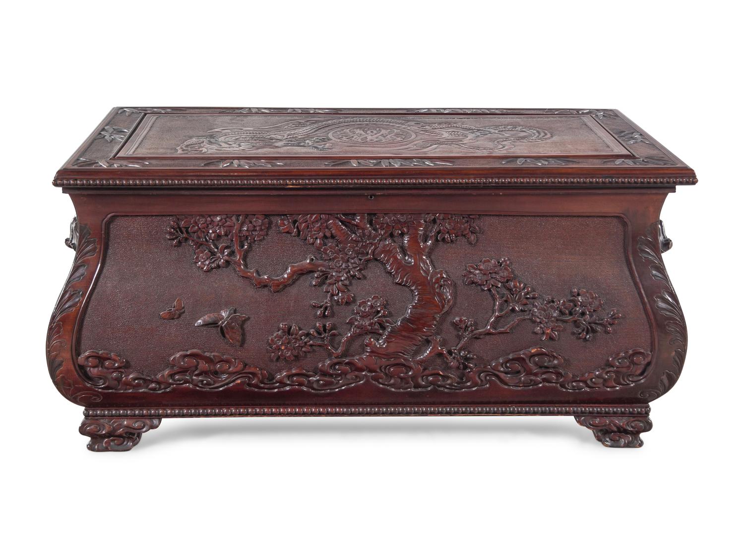 A Japanese Export Hardwood Chest