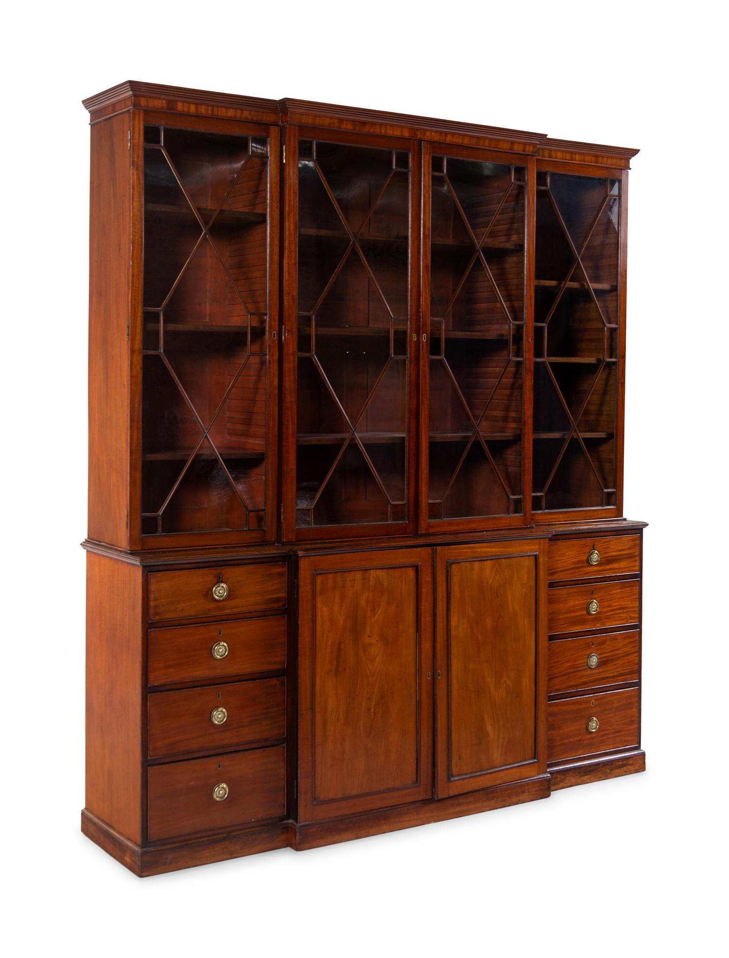 A George III Mahogany Breakfront Bookcase