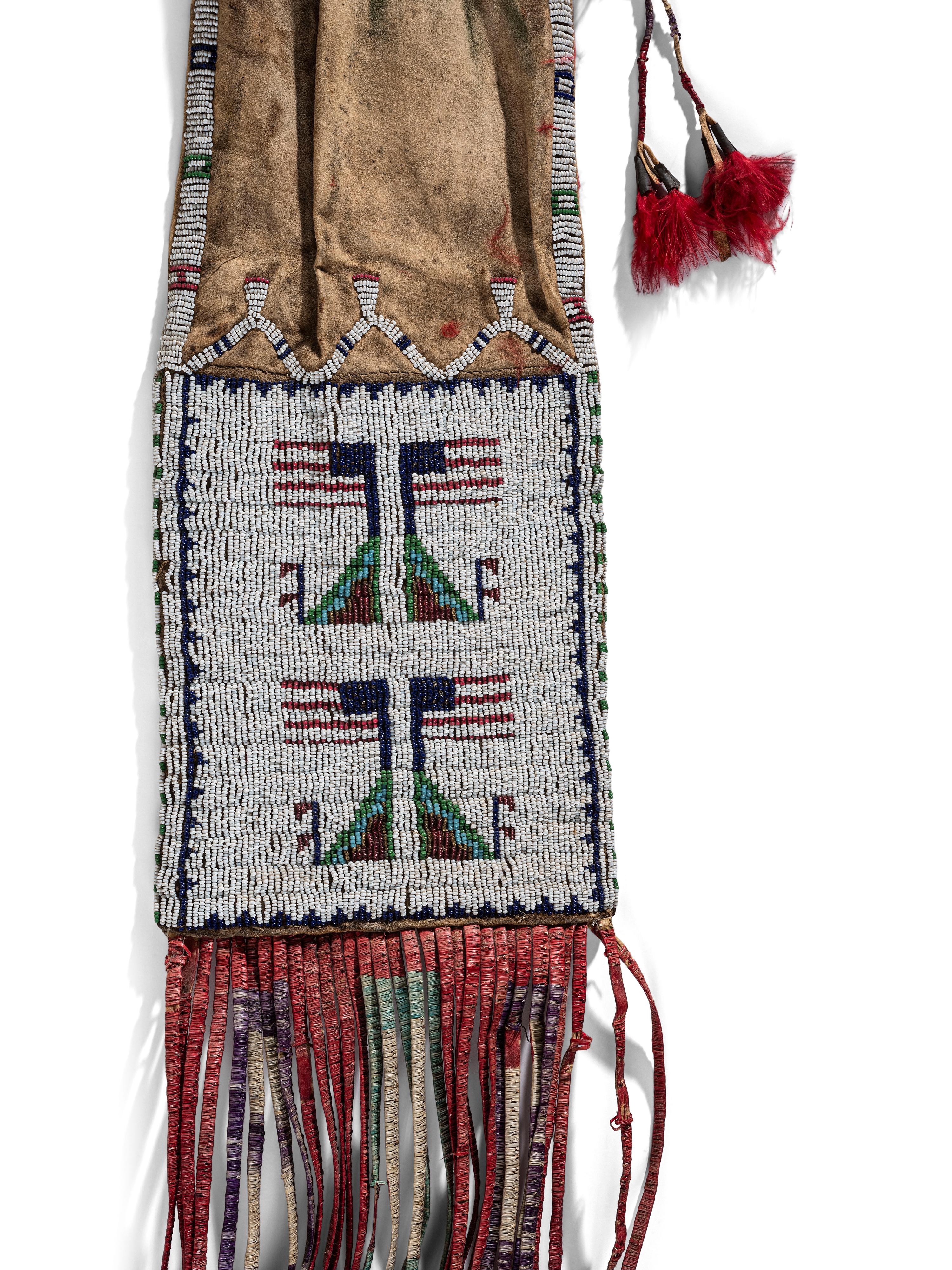 Sioux Beaded Hide Tobacco Bag, Photographed by Charles Carpenter