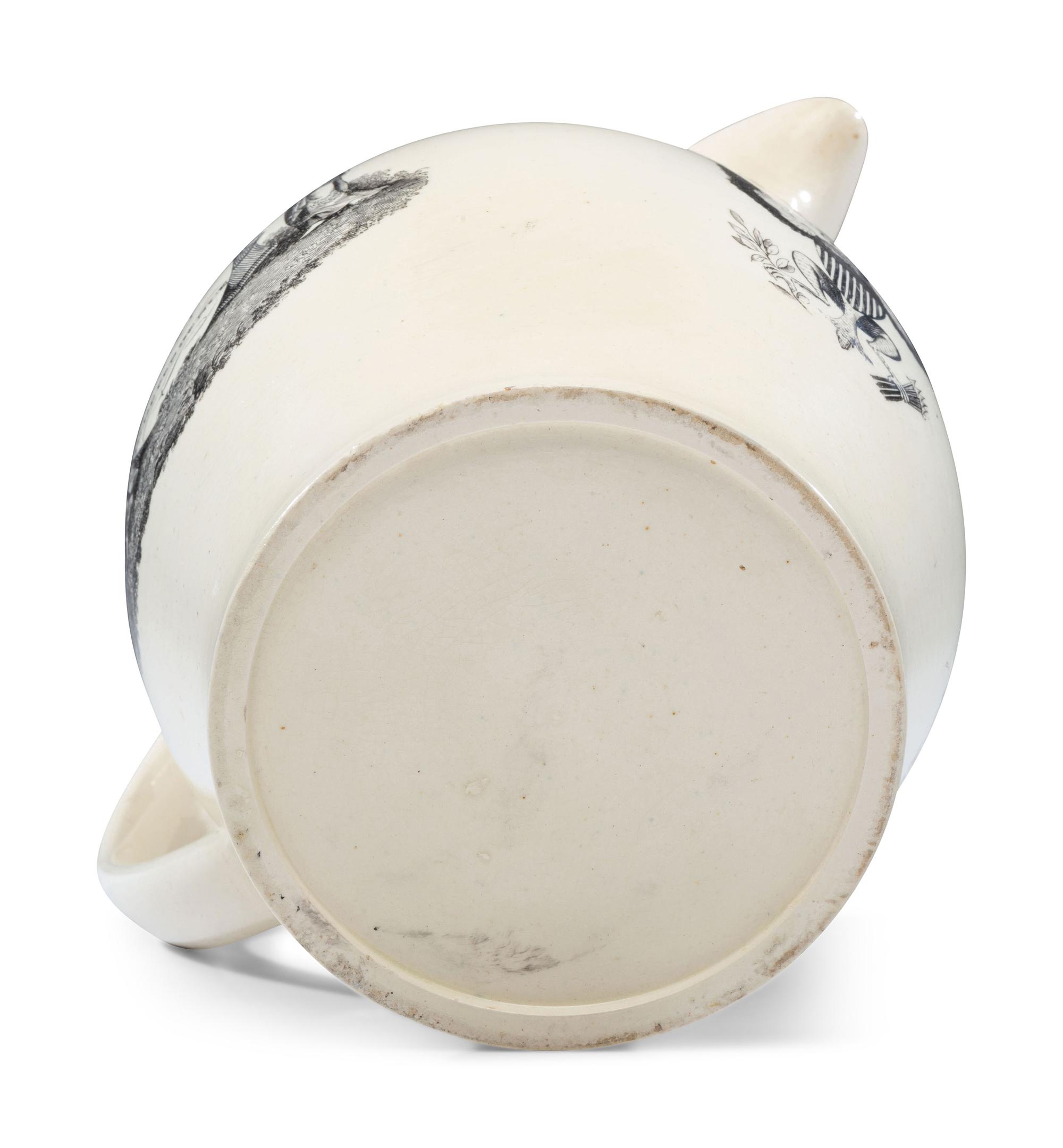 A Liverpool Transfer-Printed Creamware 'Peace, Plenty, and Independence / James Madison' Pitcher