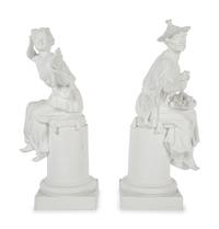 A Pair of Royal Worcester Porcelain Chinoiserie Figures