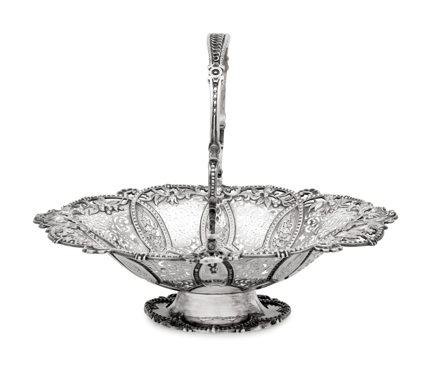 A Victorian Silver Centerpiece Basket