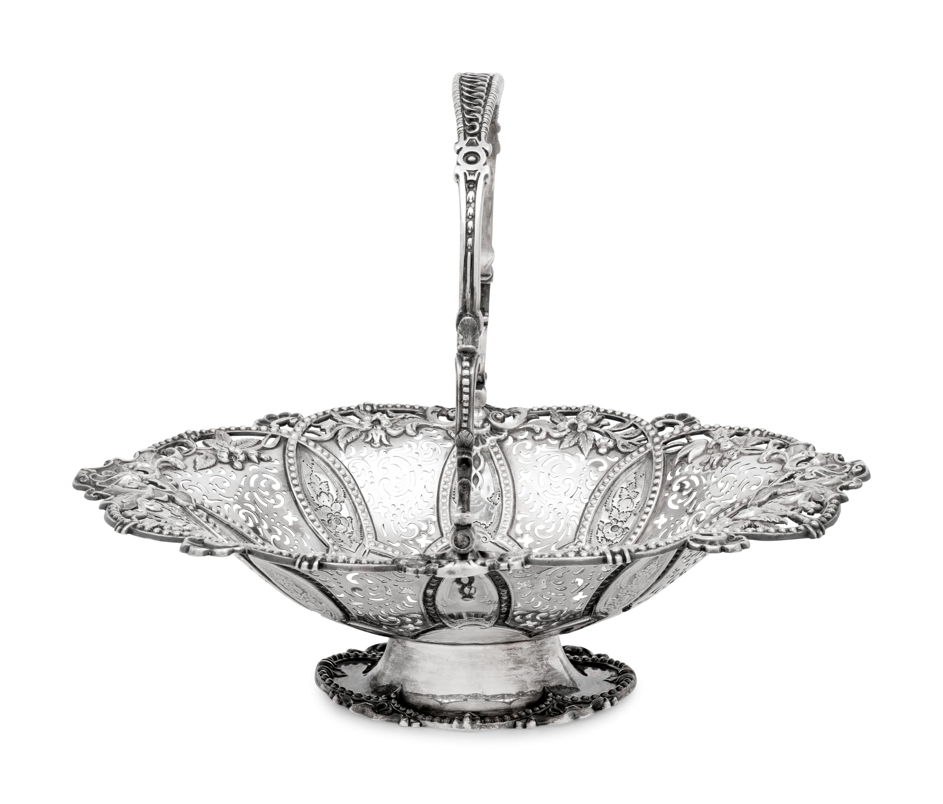 A Victorian Silver Centerpiece Basket