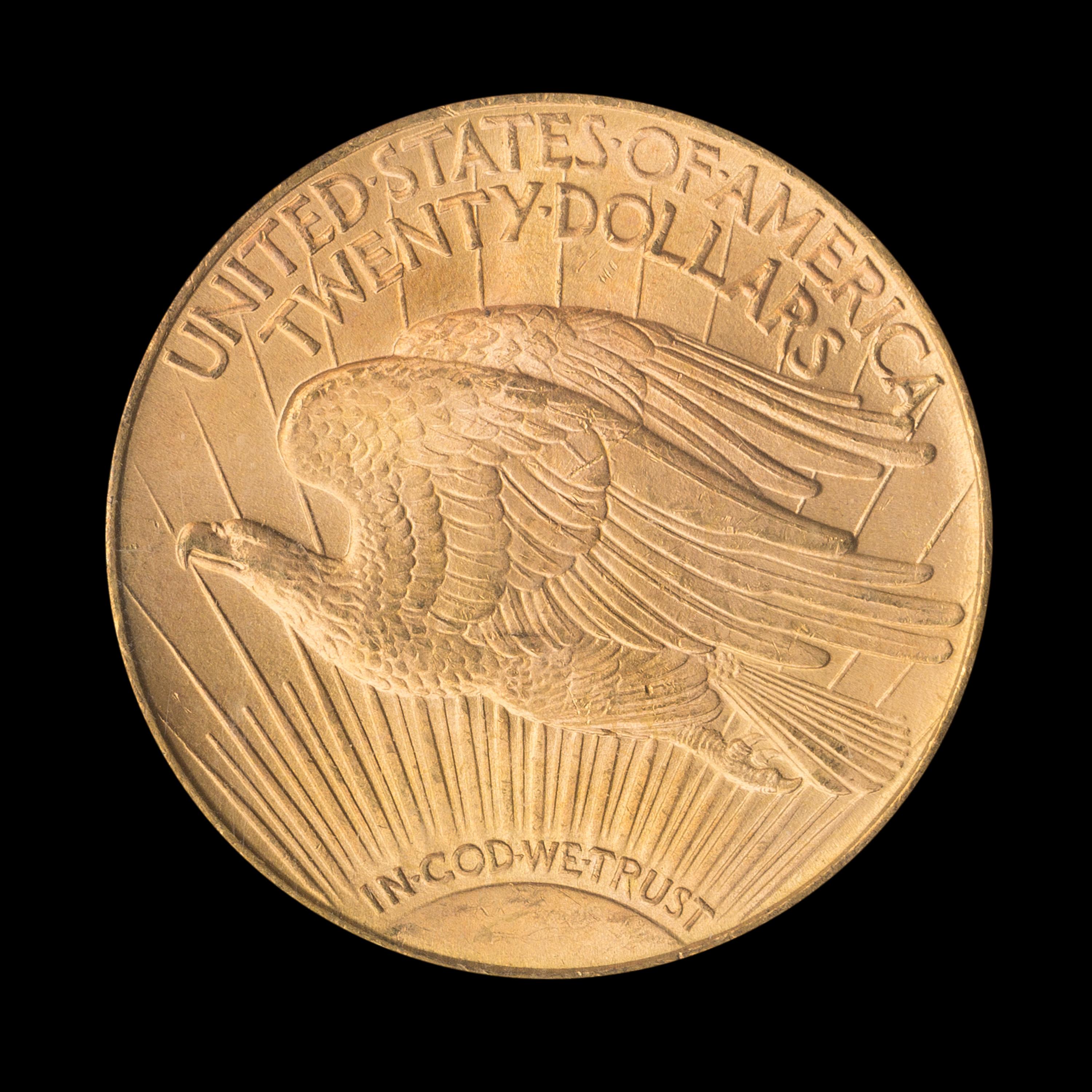 A United States 1909-S St. Gaudens $20 Gold Coin