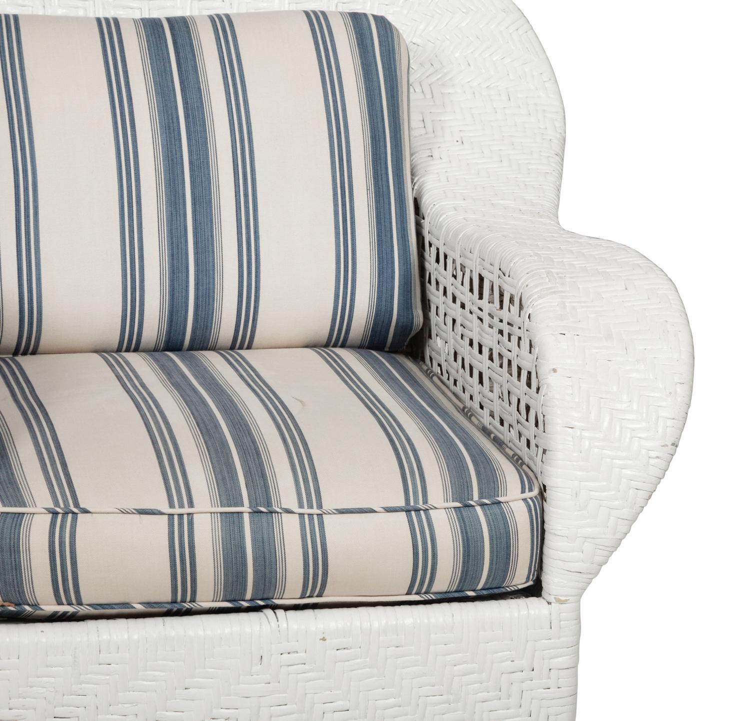 A Suite of White-Painted Wicker Furniture