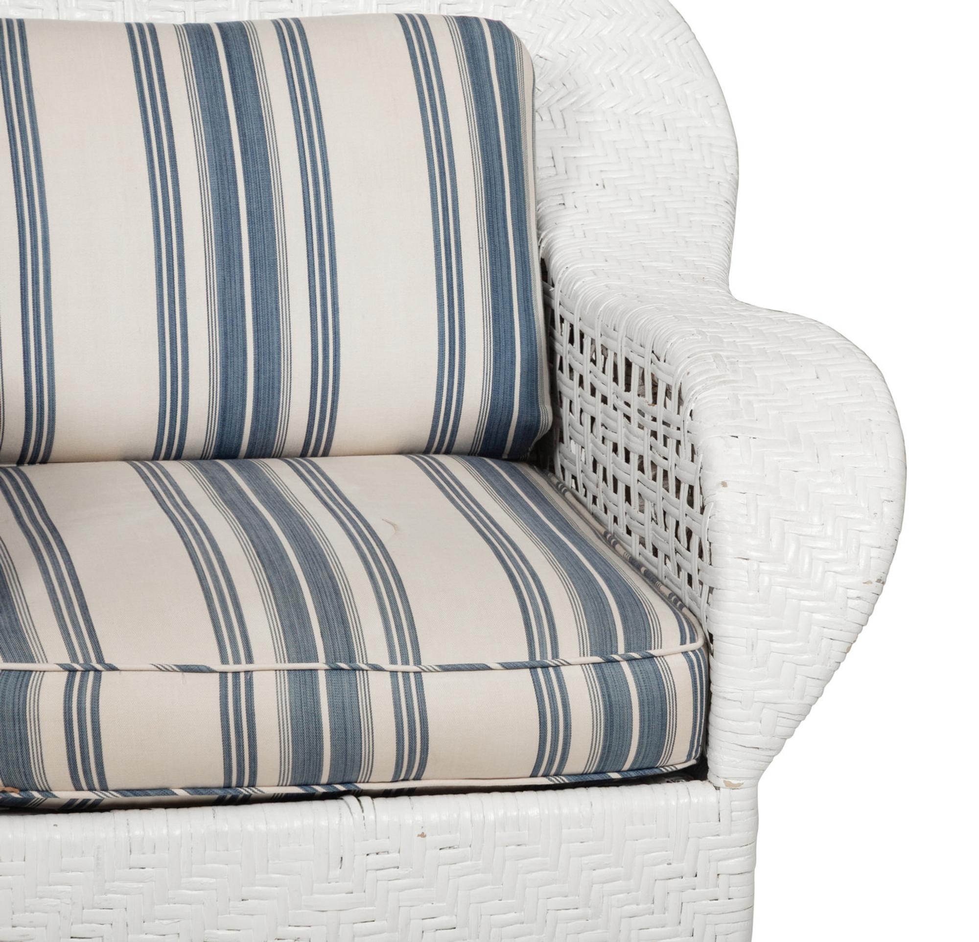 A Suite of White-Painted Wicker Furniture