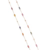 YELLOW GOLD, MULTICOLOR SAPPHIRE AND DIAMOND NECKLACE