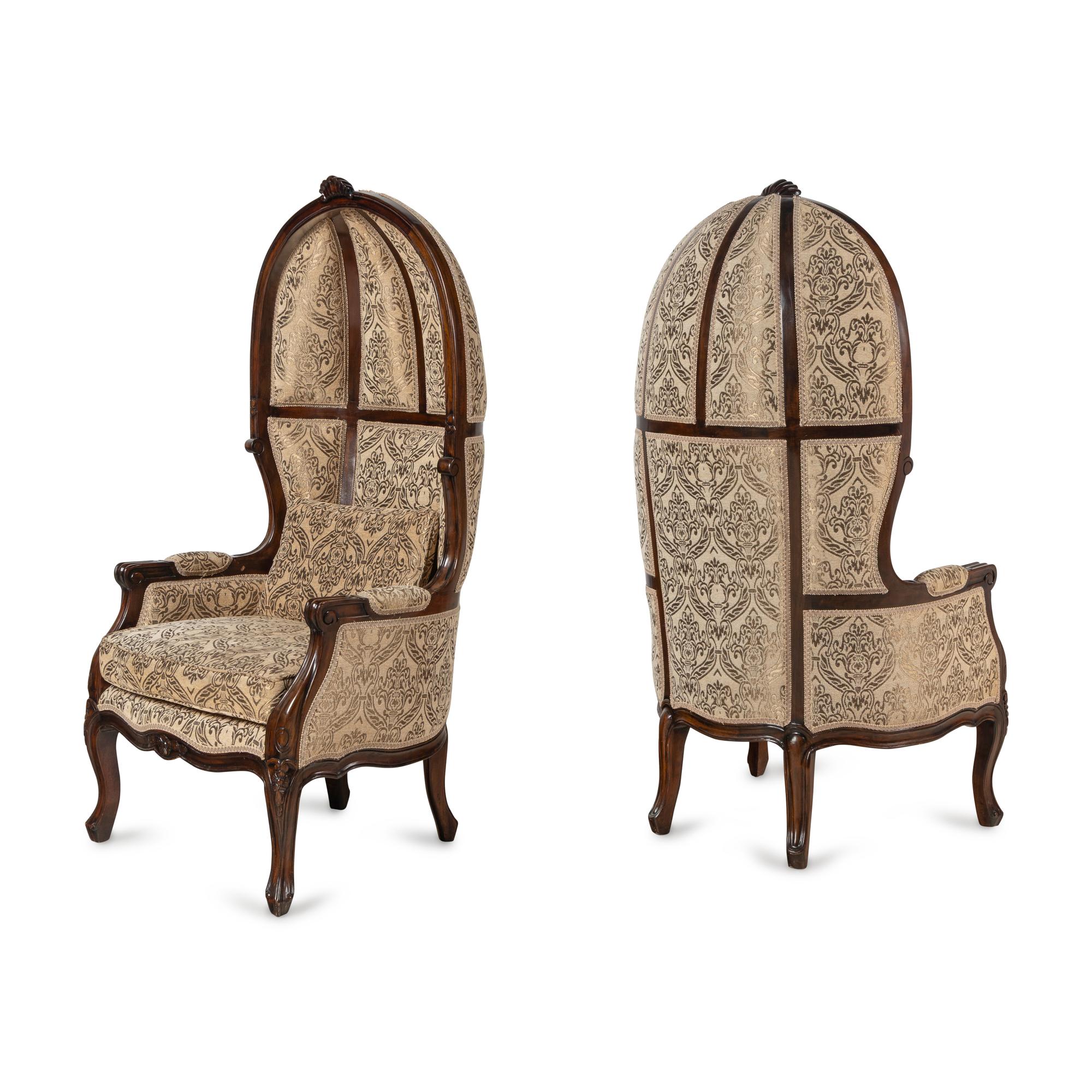 A Pair of Louis XV Style Walnut Guérites