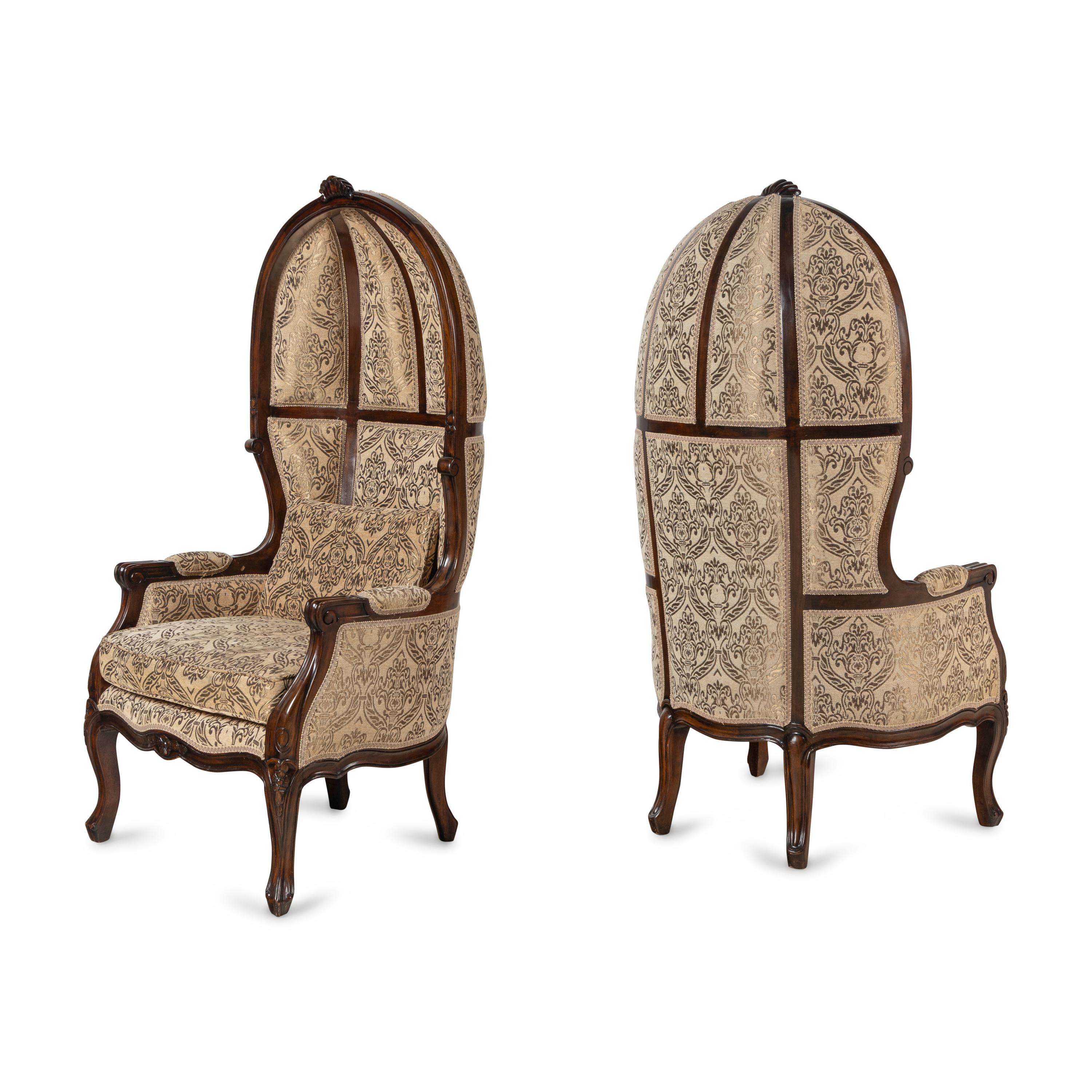 A Pair of Louis XV Style Walnut Guérites