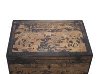 A Lacquer Tea Caddy and a Rosewood Toiletry Box