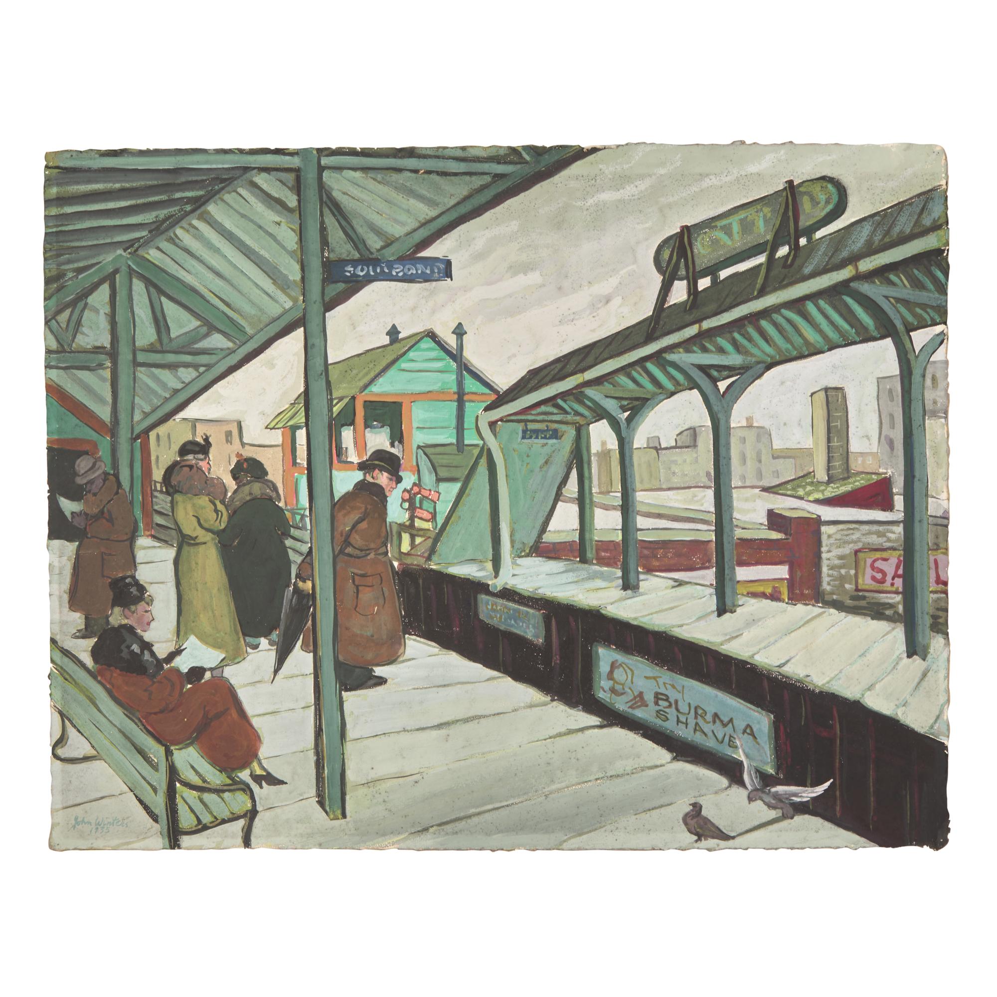 John Winters (American, 1904-1983) — Train Platform (Chicago El) , 1935